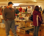 man walking around show